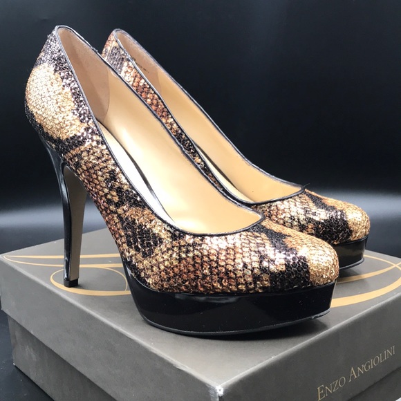 Enzo Angiolini Shoes - NEW Enzo Angiolini Easmiles Sequin/Snake Pump SZ8M